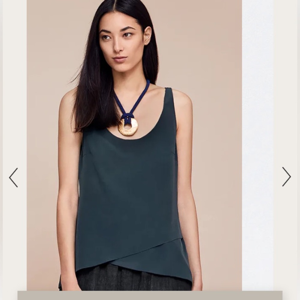 NWT Poetry Scoop-Neck Camisole (Silk crepe de chine), UK 10, US 6, Dark Teal